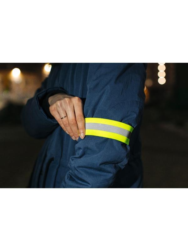 Светоотражающая лента-резинка, 50 мм, 10 ± 1 м, цвет салатовый