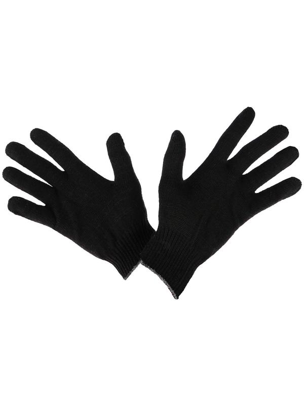 Перчатки, х/б, вязка 10 класс, 4 нити, размер 9, без покрытия, чёрные