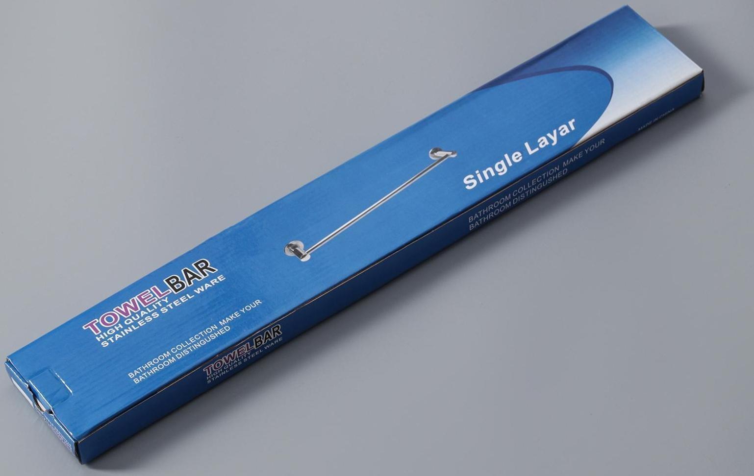 Держатель для полотенец одинарный, 61×5×8.5 см, цвет хром