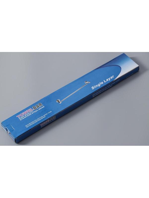 Держатель для полотенец одинарный, 61×5×8.5 см, цвет хром