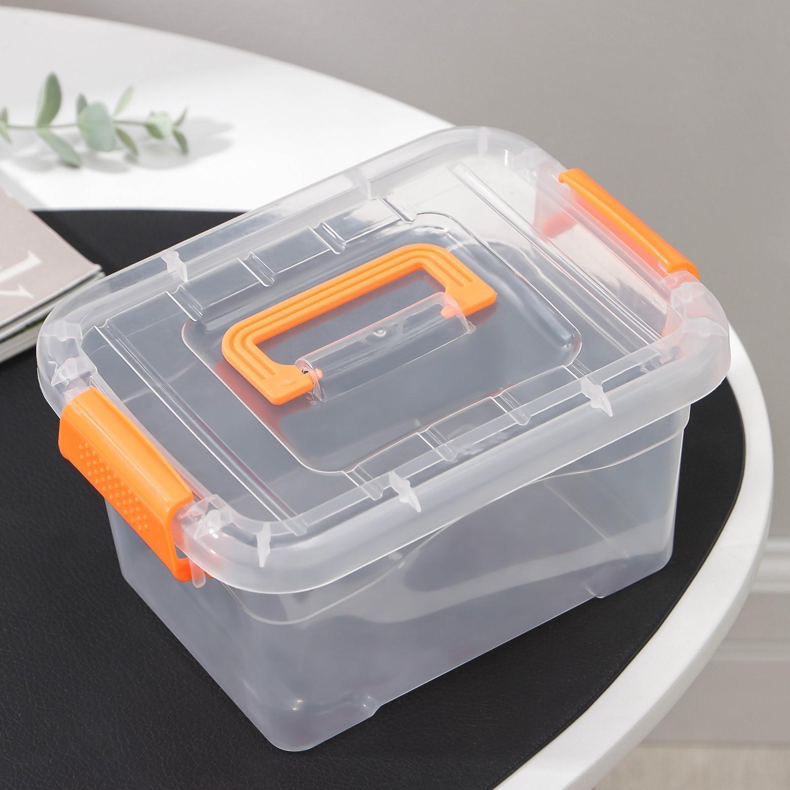 Контейнер пластиковый для хранения, 20×15×11 см, крышка с ручкой на защёлке, матовый