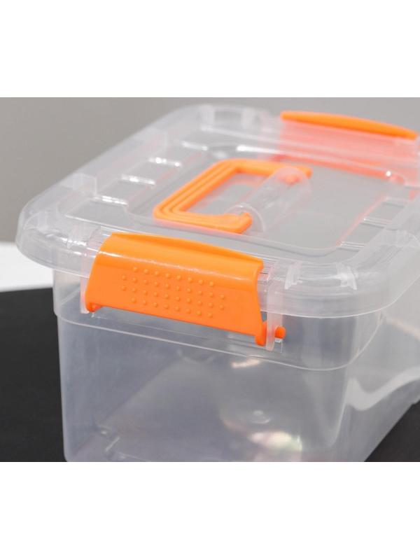 Контейнер пластиковый для хранения, 20×15×11 см, крышка с ручкой на защёлке, матовый