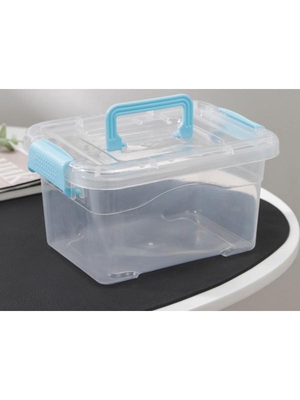 Контейнер пластиковый для хранения, 20×15×11 см, крышка с ручкой на защёлке, матовый