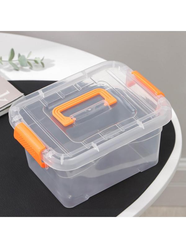 Контейнер пластиковый для хранения, 20×15×11 см, крышка с ручкой на защёлке, матовый