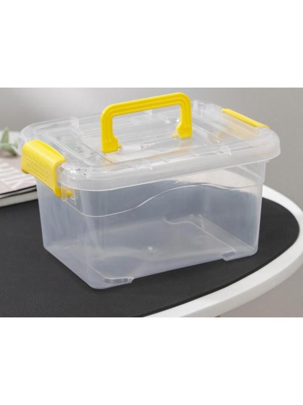 Контейнер пластиковый для хранения, 20×15×11 см, крышка с ручкой на защёлке, матовый