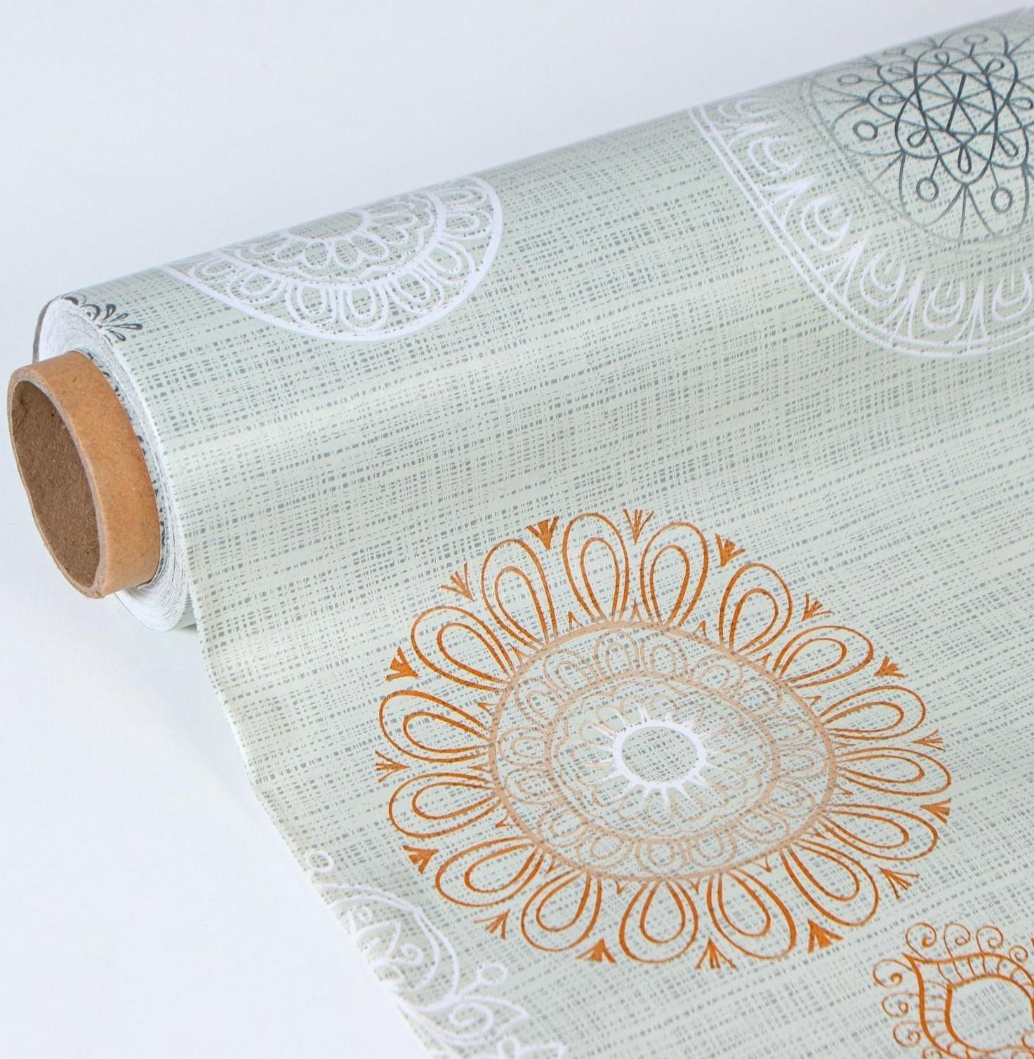 Клеёнка столовая на нетканой основе Доляна, ширина 137 см, толщина 0,08 мм, рулон 20 м