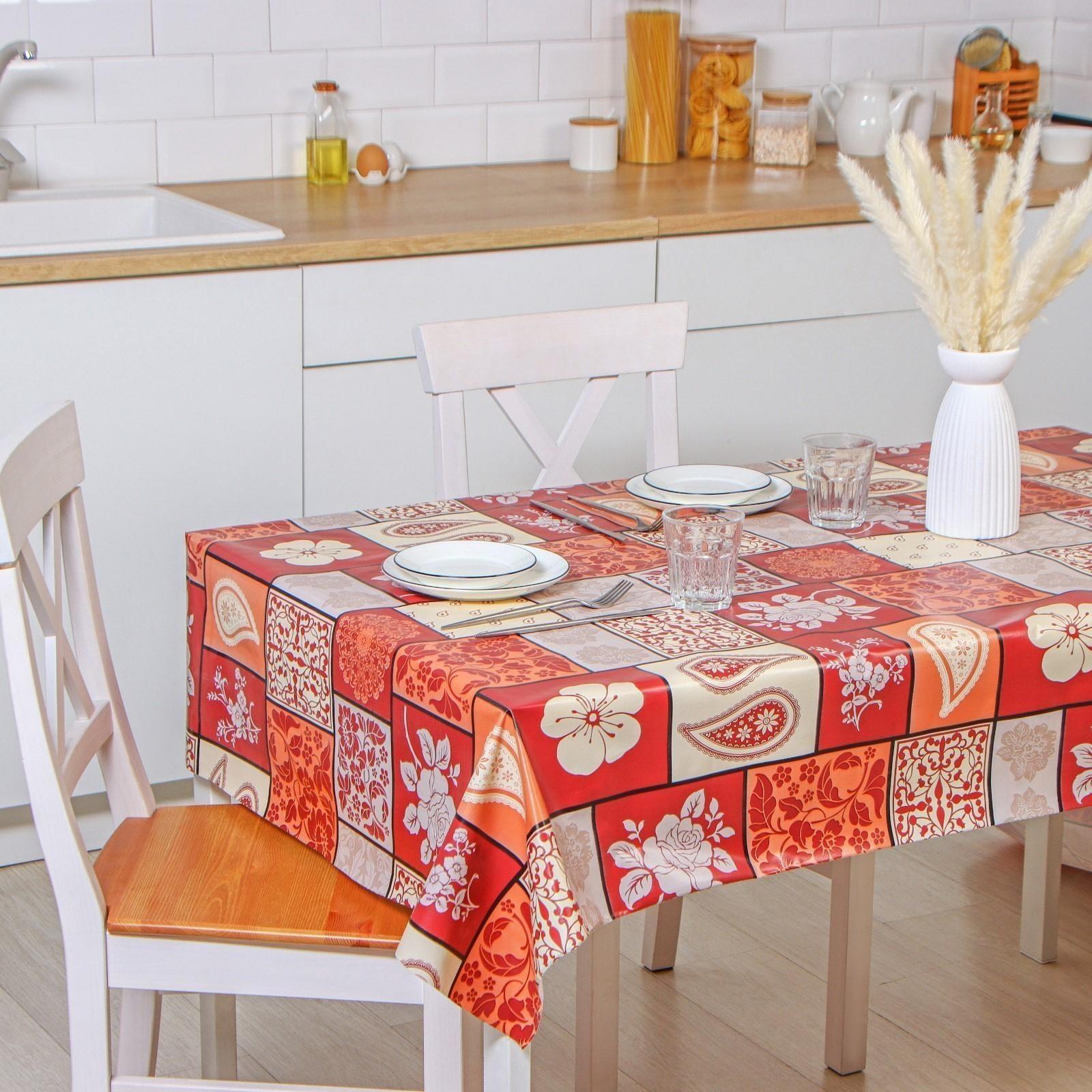 Клеёнка столовая на нетканой основе Доляна, ширина 137 см, толщина 0,08 мм, рулон 20 м