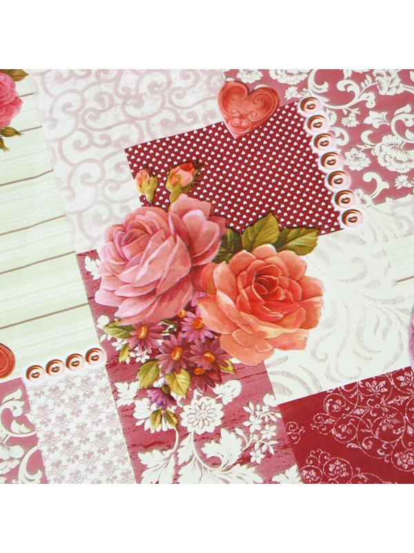 Клеёнка столовая на нетканой основе Доляна, ширина 137 см, толщина 0,08 мм, рулон 20 м