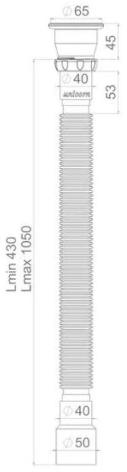 Сифон гофрированный Unicorn D230, 1 1/2
