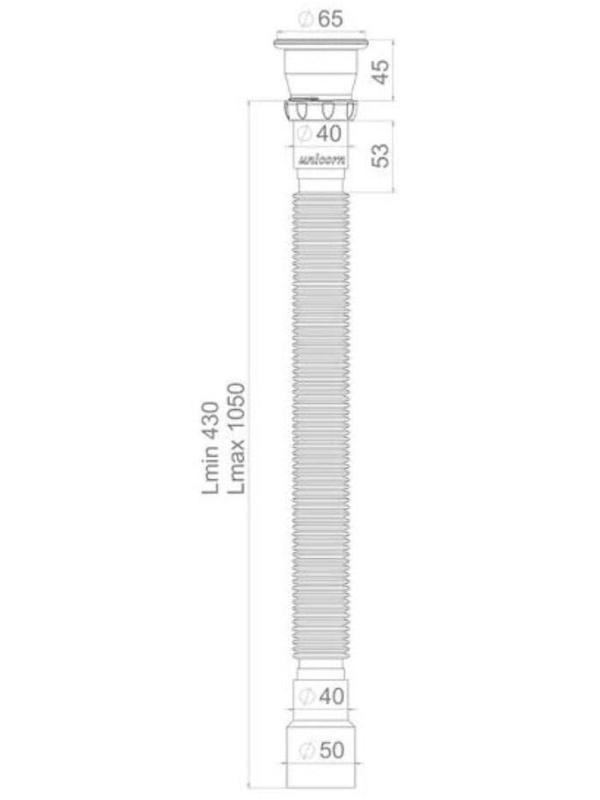 Сифон гофрированный Unicorn D230, 1 1/2