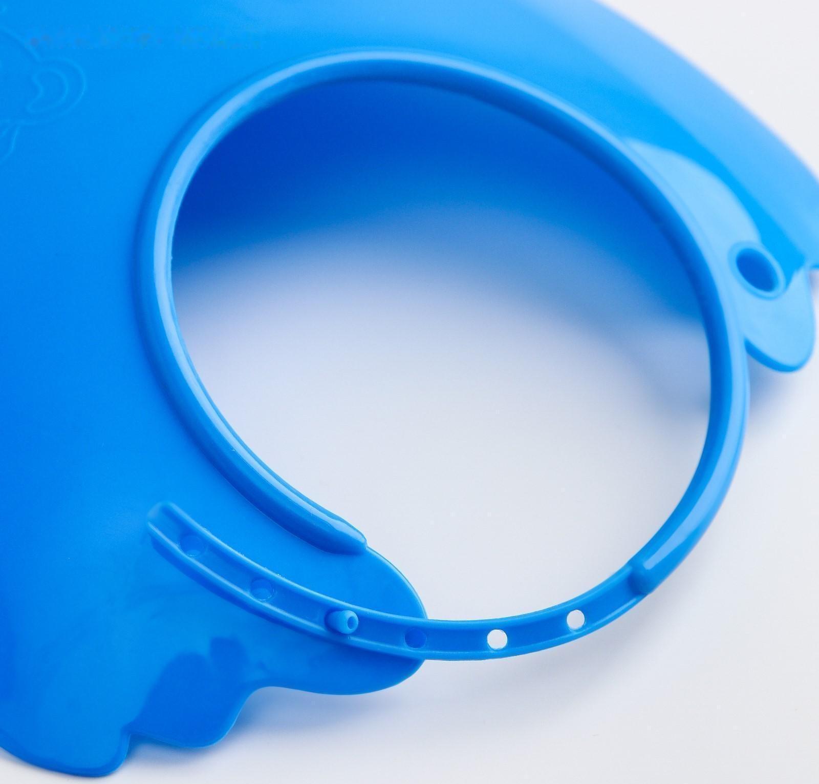 Нагрудник для кормления пластиковый с карманом, цвет сининй