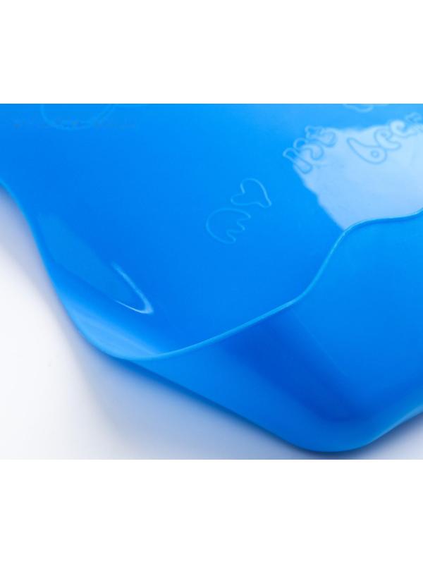 Нагрудник для кормления пластиковый с карманом, цвет сининй