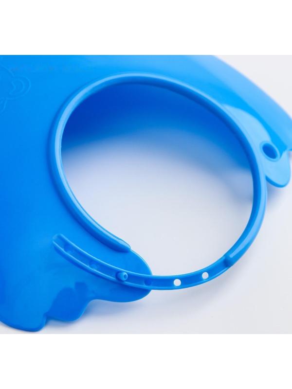 Нагрудник для кормления пластиковый с карманом, цвет сининй