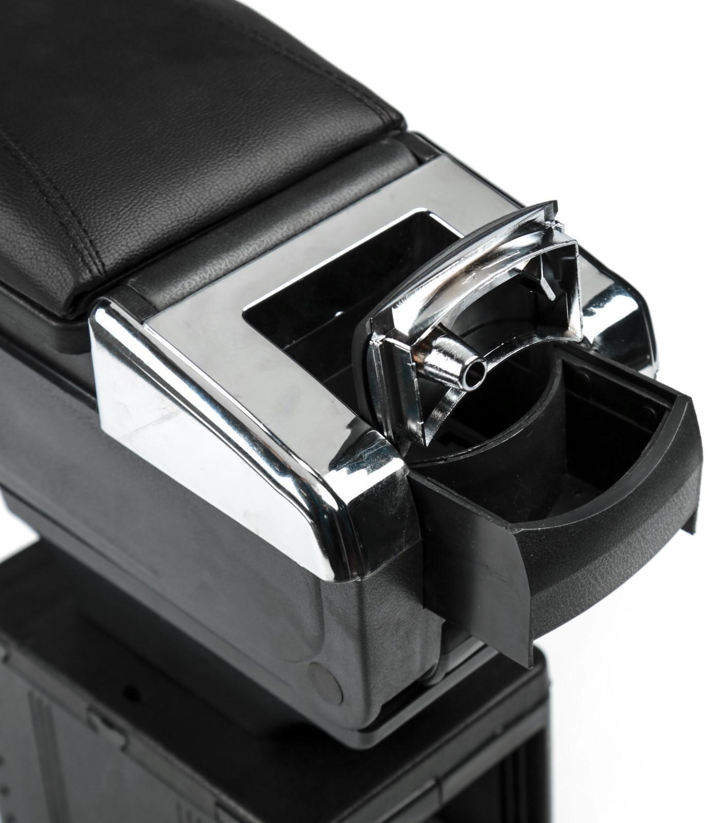 Подлокотник универсальный с пепельницей и подставкой подстаканником, черный,