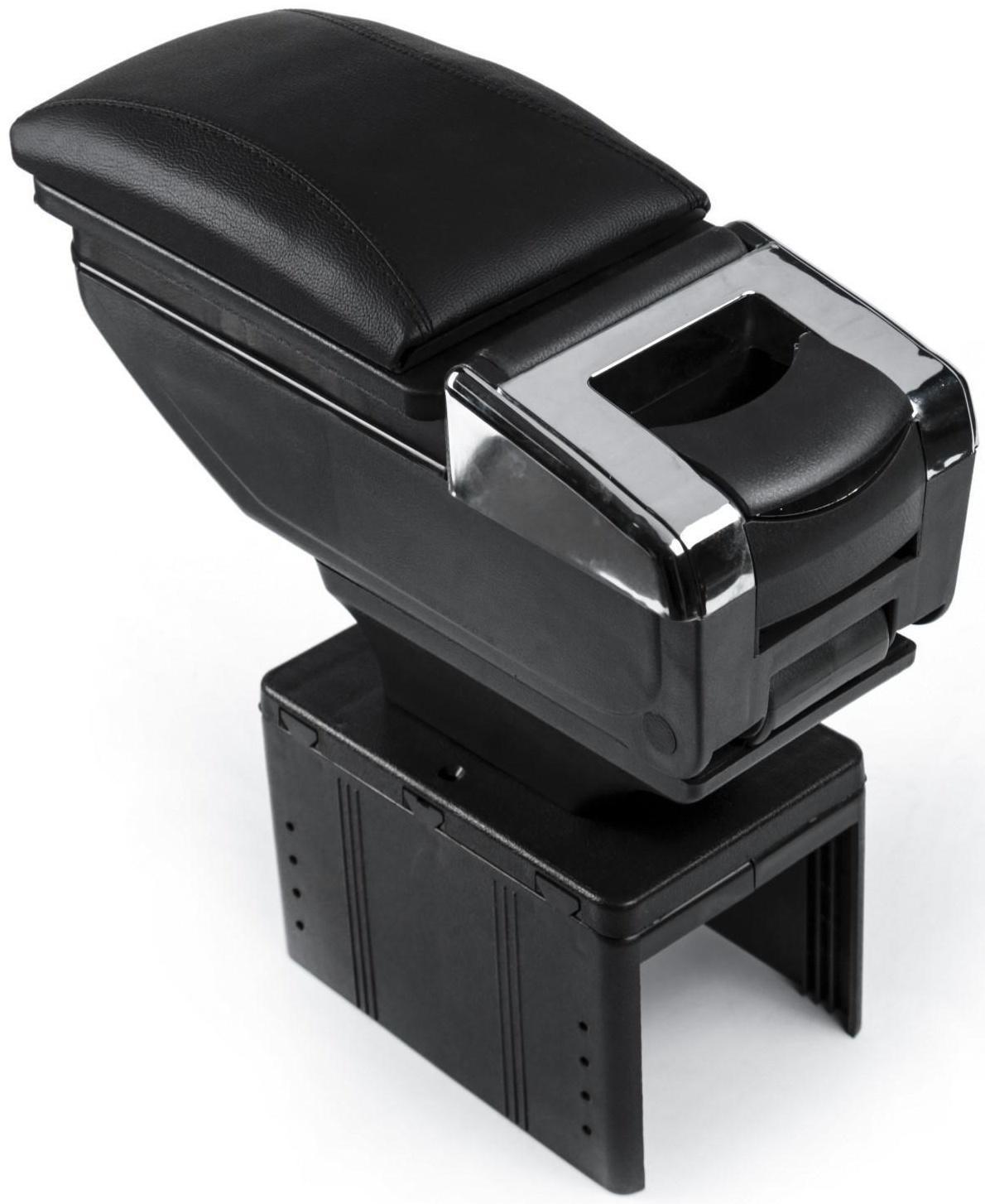 Подлокотник универсальный с пепельницей и подставкой подстаканником, черный,