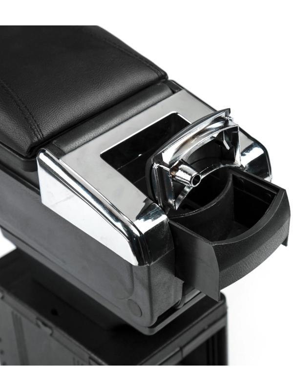 Подлокотник универсальный с пепельницей и подставкой подстаканником, черный,