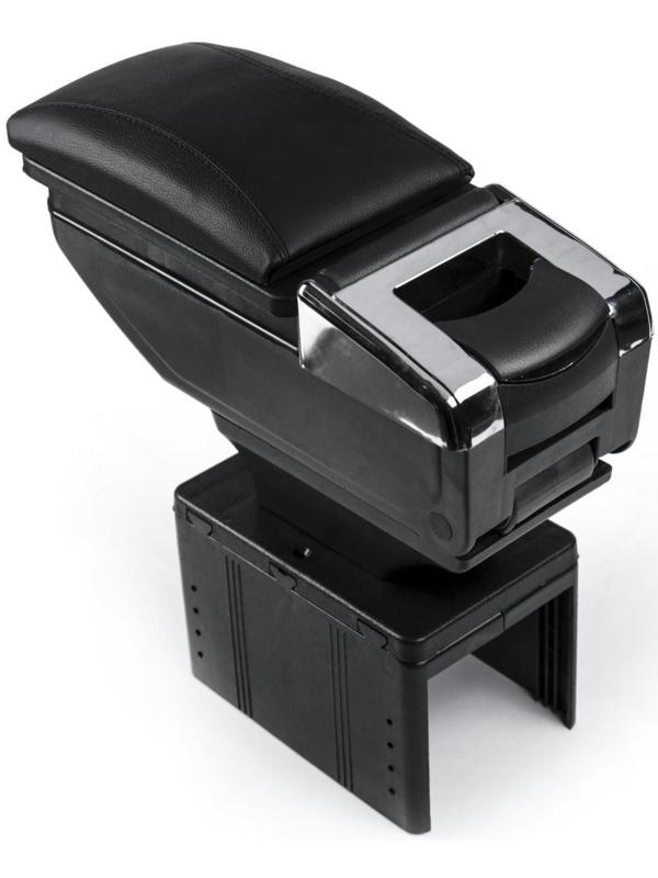 Подлокотник универсальный с пепельницей и подставкой подстаканником, черный,