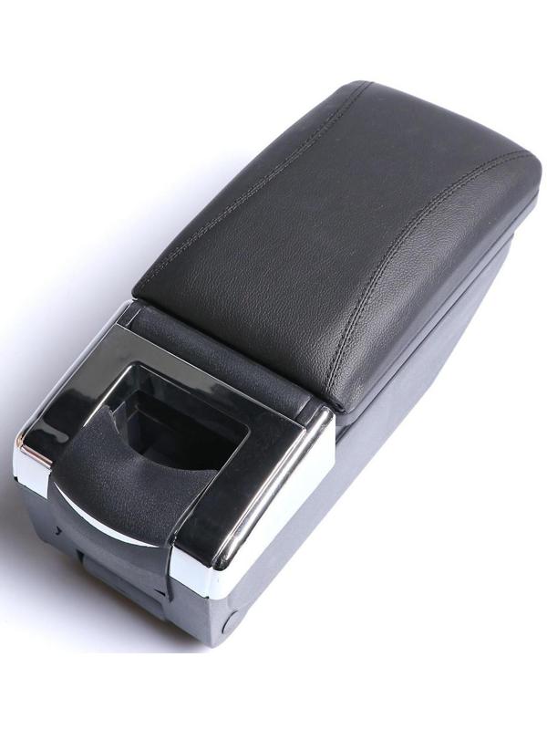 Подлокотник универсальный с пепельницей и подставкой подстаканником, черный,