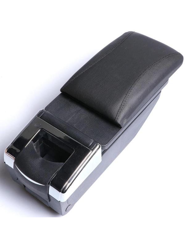 Подлокотник универсальный с пепельницей и подставкой подстаканником, черный,