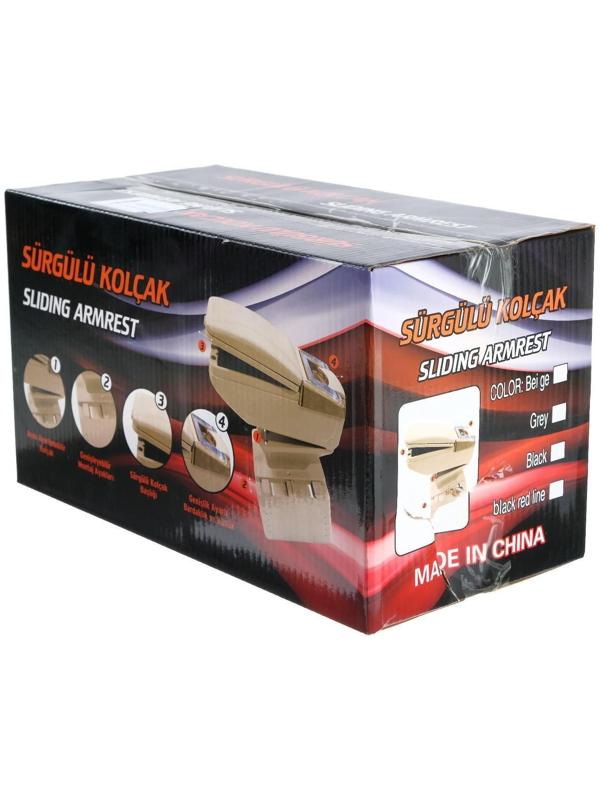 Подлокотник универсальный с пепельницей и подставкой подстаканником, черный,