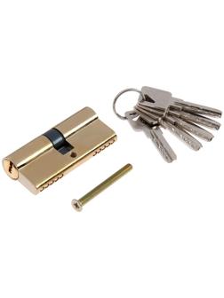 Цилиндровый механизм, 70 мм, перфор. ключ, 5 ключей, цвет золото