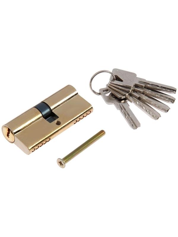 Цилиндровый механизм, 70 мм, перфор. ключ, 5 ключей, цвет золото