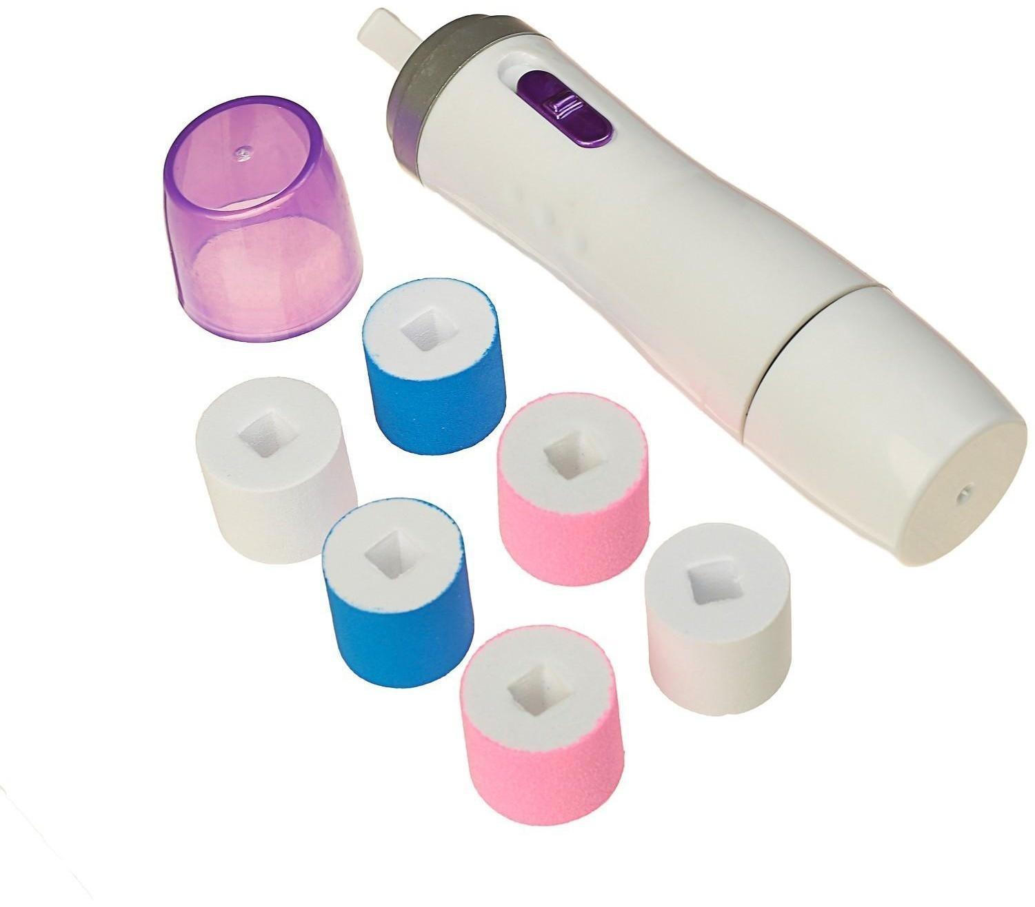 Аппарат для полировки ногтей Luazon LMM-007, 6 насадок, 2xАА (не в комплекте), белый