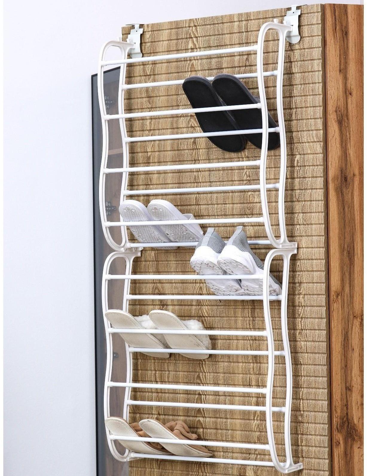 Обувница надверная, 8 ярусов (на 24 пары обуви), 50×20×124 см, цвет белый