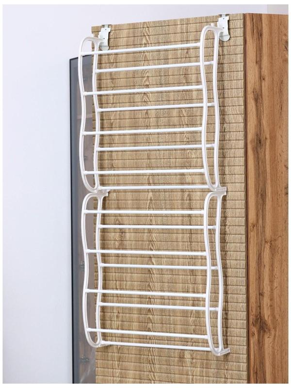 Обувница надверная, 8 ярусов (на 24 пары обуви), 50×20×124 см, цвет белый