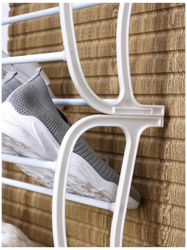 Обувница надверная, 8 ярусов (на 24 пары обуви), 50×20×124 см, цвет белый