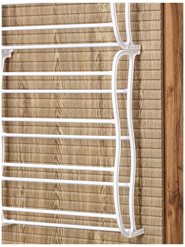 Обувница надверная, 8 ярусов (на 24 пары обуви), 50×20×124 см, цвет белый