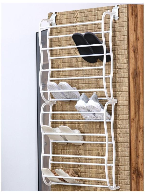 Обувница надверная, 8 ярусов (на 24 пары обуви), 50×20×124 см, цвет белый