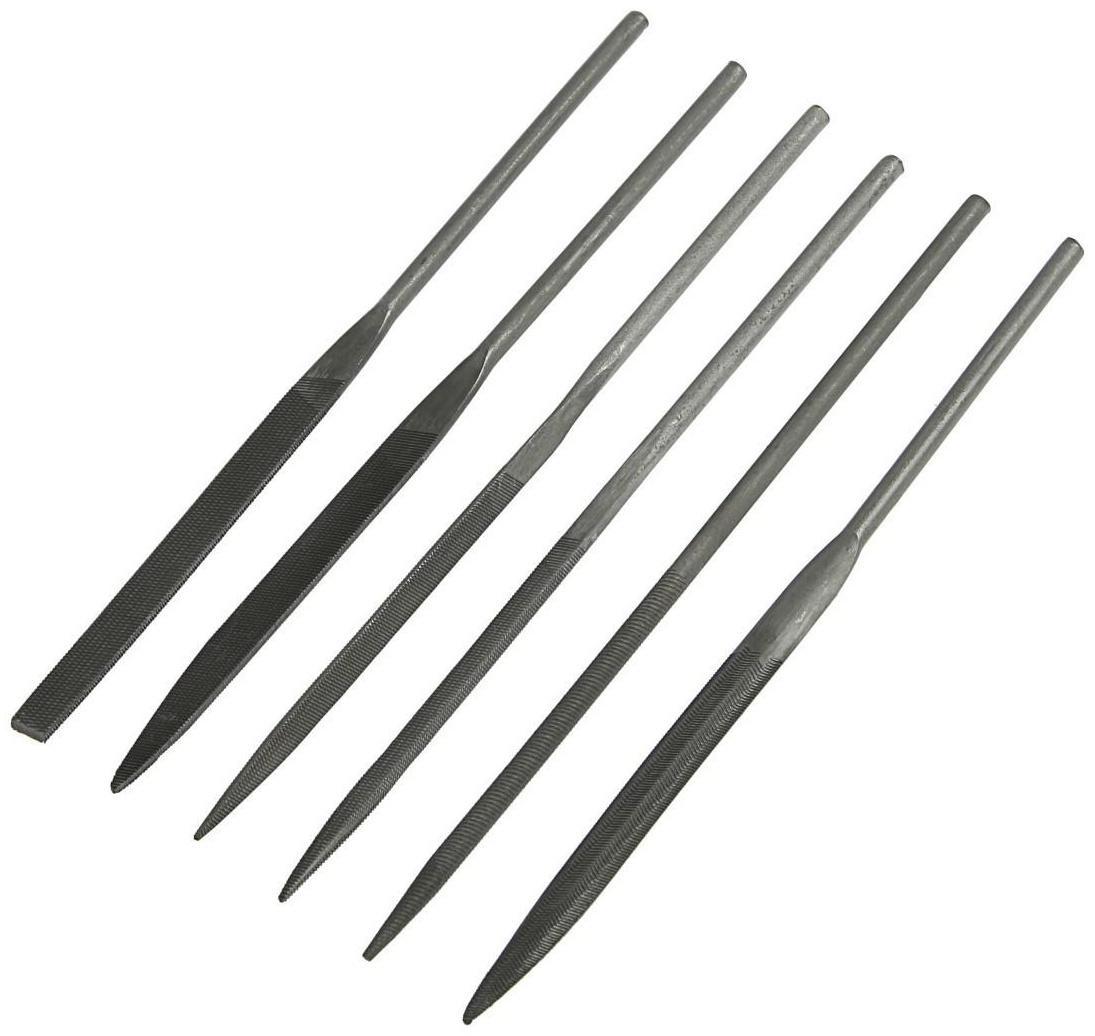 Набор надфилей ЛОМ, металлические рукоятки, 70 х 160 х 4 мм, 6 шт.