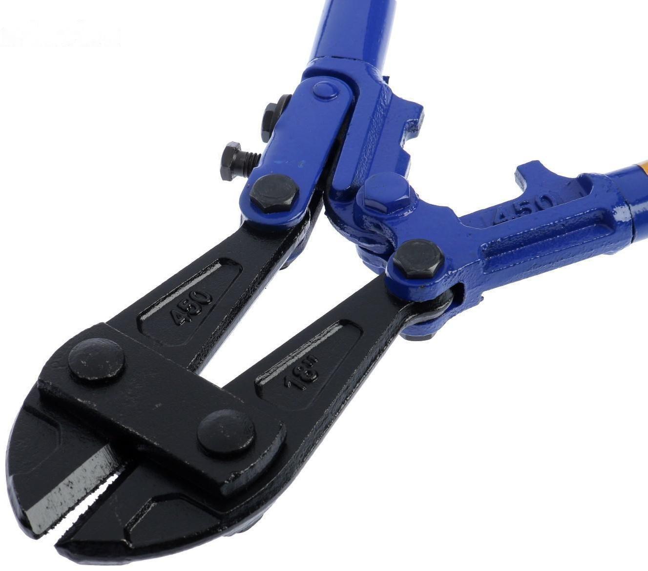 Болторез ТУНДРА, обрезиненные рукоятки, болты до 6 мм, проволока до 8 мм, 450 мм