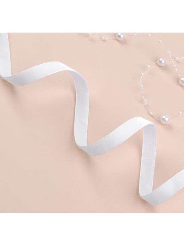 Лента бархатная, 10 мм, 18 ± 1 м, цвет белый №01