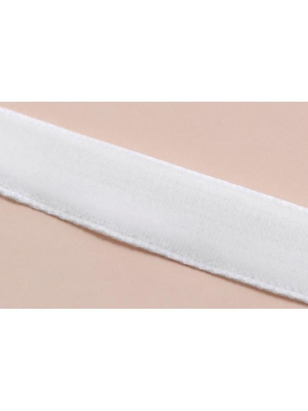 Лента бархатная, 10 мм, 18 ± 1 м, цвет белый №01