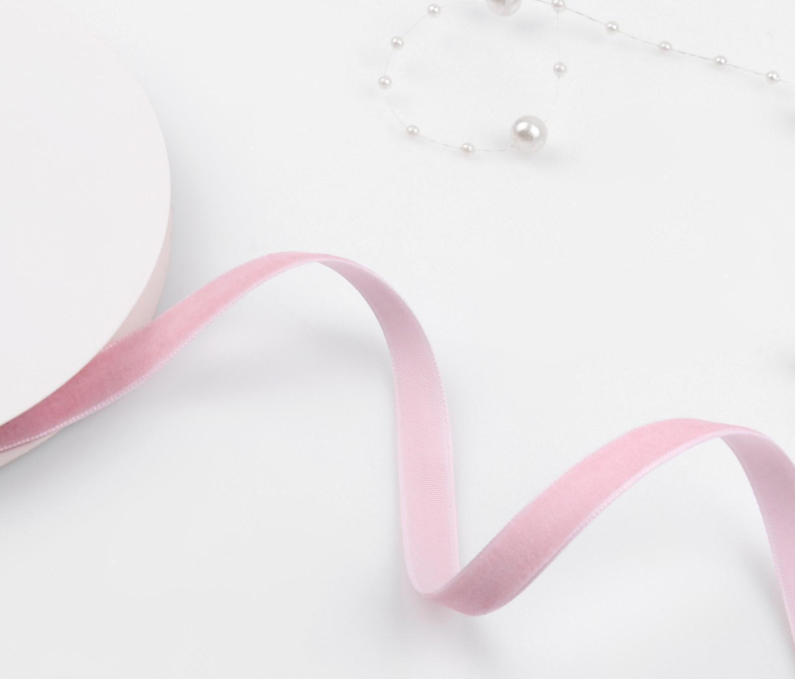 Лента бархатная, 10 мм, 18 ± 1 м, цвет розовый №08