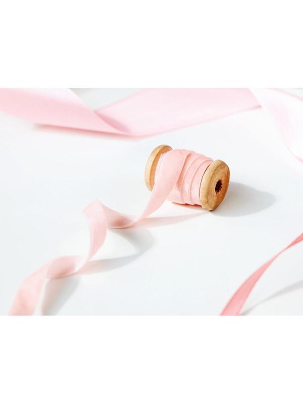 Лента бархатная, 10 мм, 18 ± 1 м, цвет розовый №08