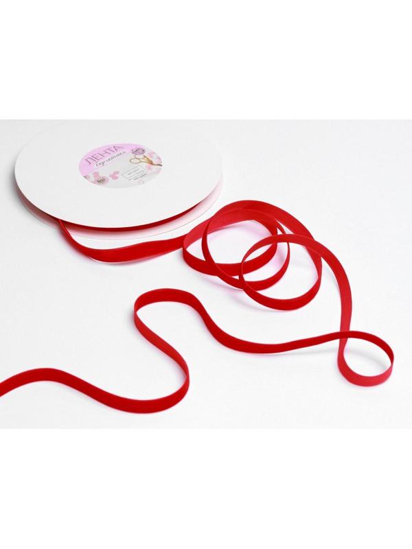 Лента бархатная, 10 мм, 18 ± 1 м, цвет красный №40