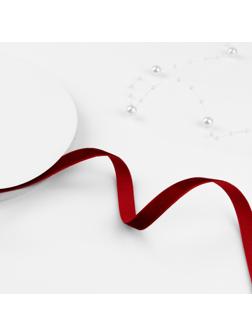 Лента бархатная, 10 мм, 18 ± 1 м, цвет бордовый №43