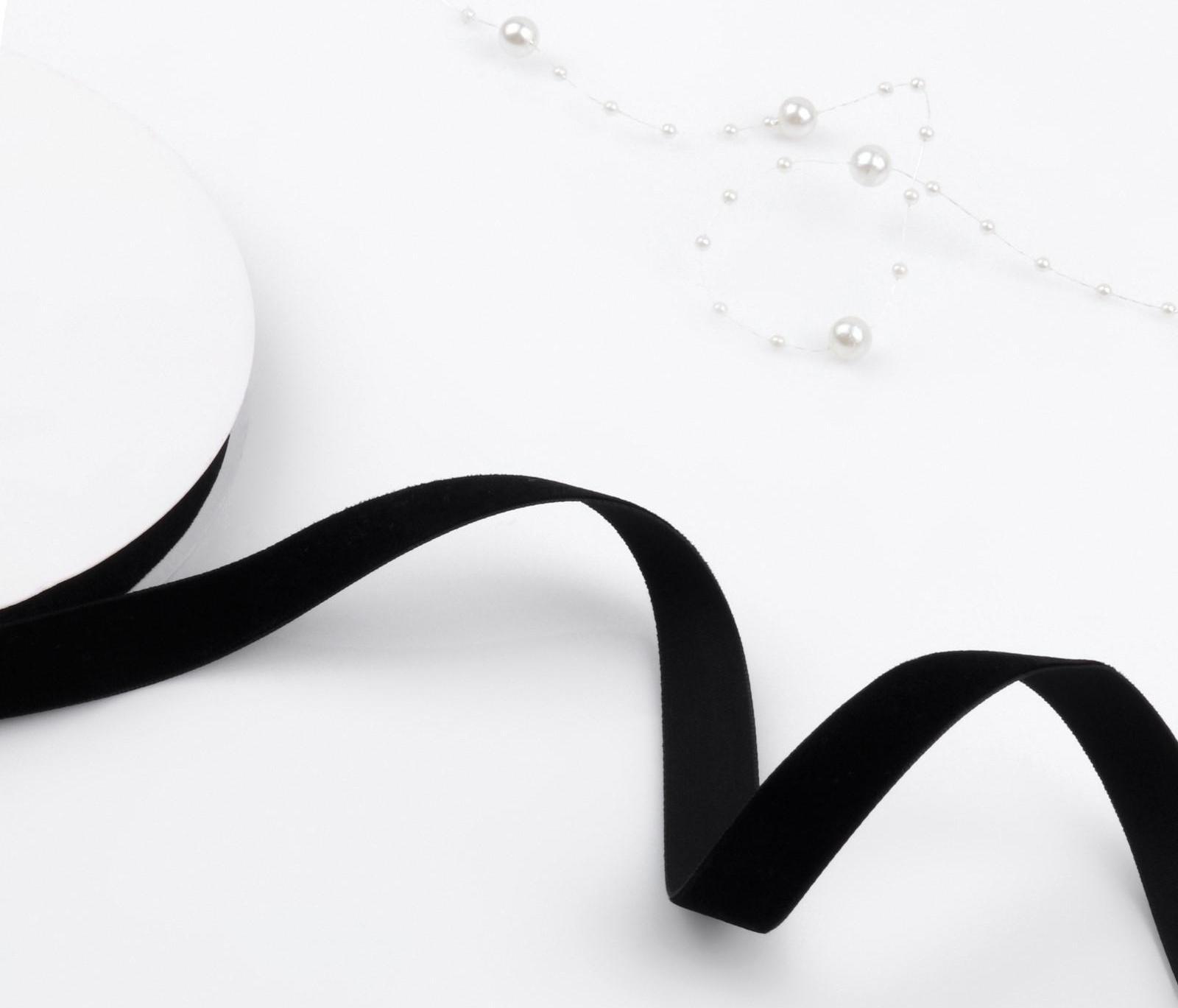 Лента бархатная, 15 мм, 18 ± 1 м, цвет чёрный №03