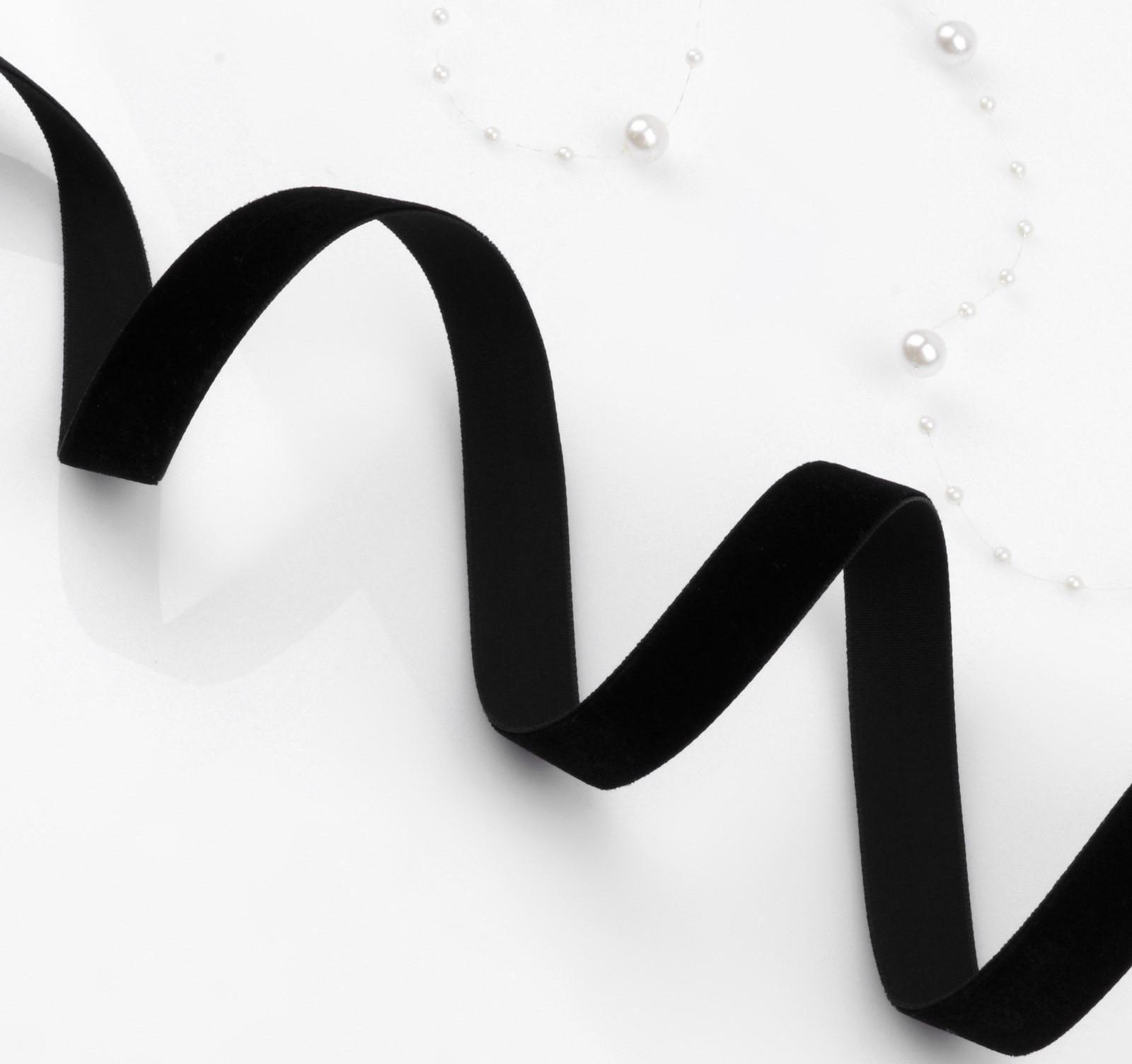 Лента бархатная, 15 мм, 18 ± 1 м, цвет чёрный №03