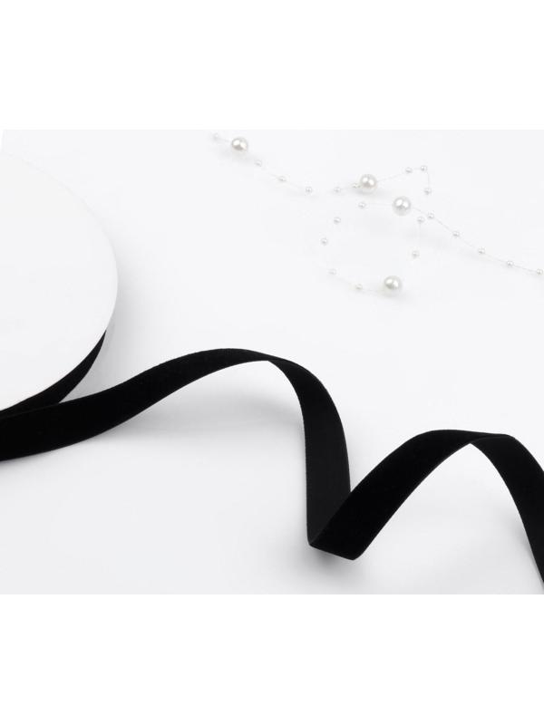 Лента бархатная, 15 мм, 18 ± 1 м, цвет чёрный №03