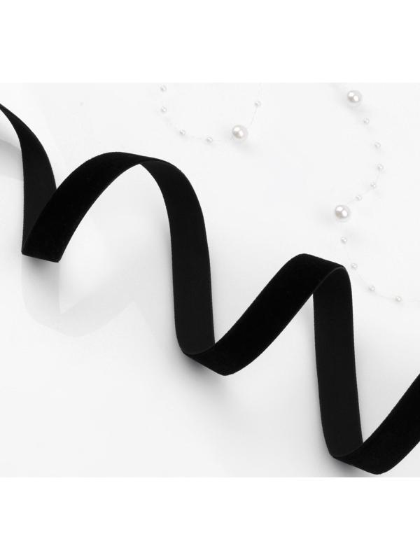 Лента бархатная, 15 мм, 18 ± 1 м, цвет чёрный №03