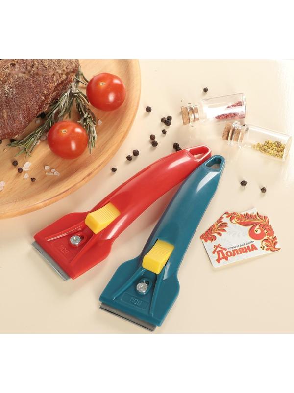 Скребок для стеклокерамики Доляна «Базис», 16 см, цвет МИКС