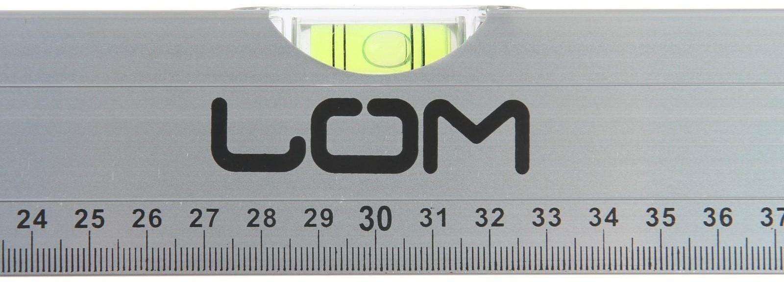 Уровень алюминиевый ЛОМ, 2 глазка, линейка, 600 мм