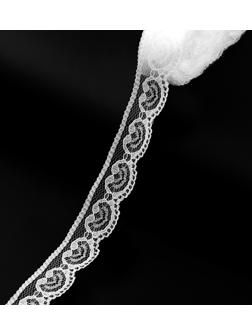 Кружево капроновое, 23 мм × 10 ± 1 м, цвет кипенно-белый