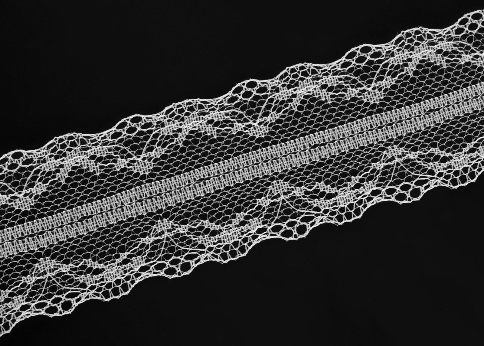 Кружево капроновое, 35 мм × 10 ± 1 м, цвет кипенно-белый