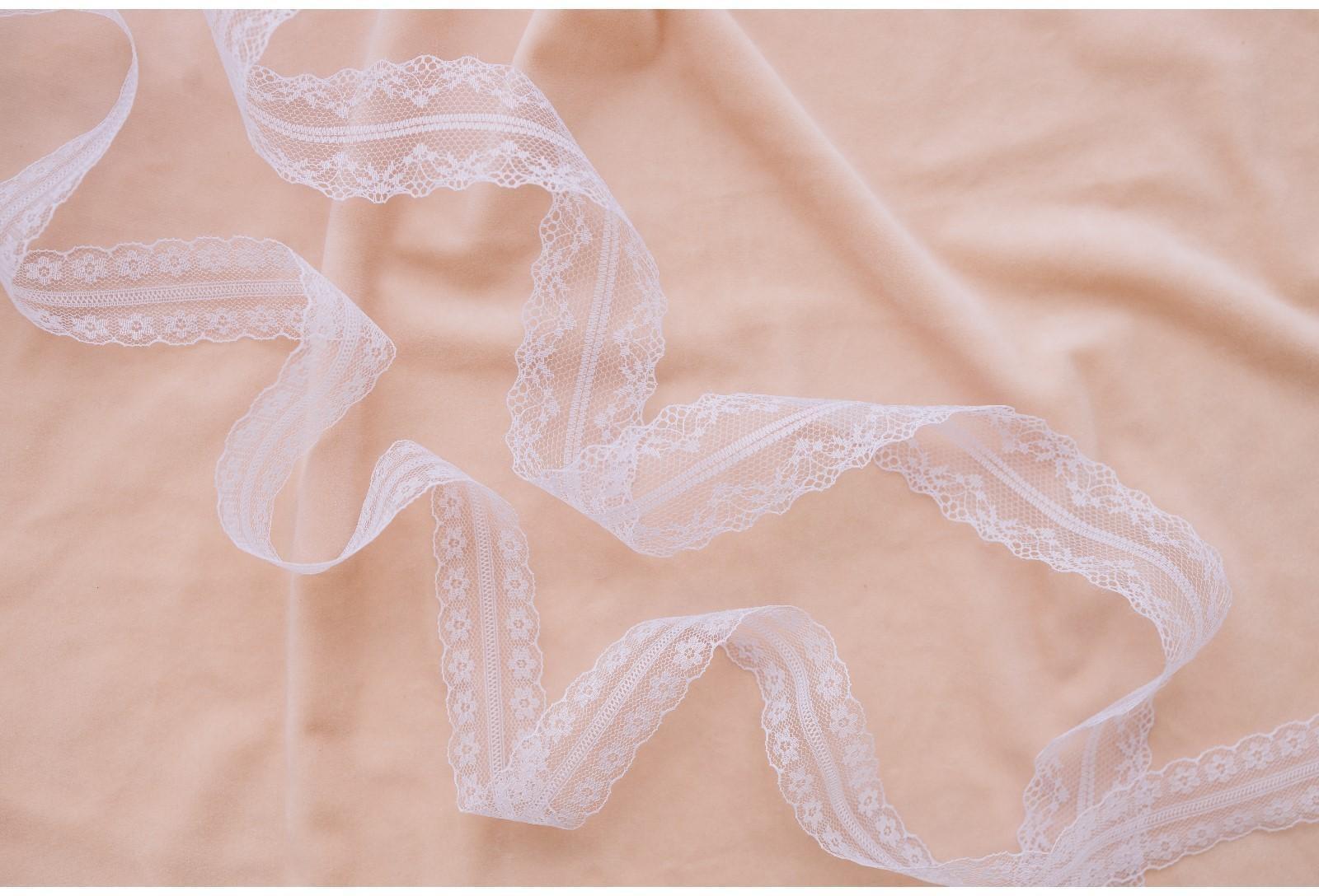 Кружево капроновое, 35 мм × 10 ± 1 м, цвет кипенно-белый