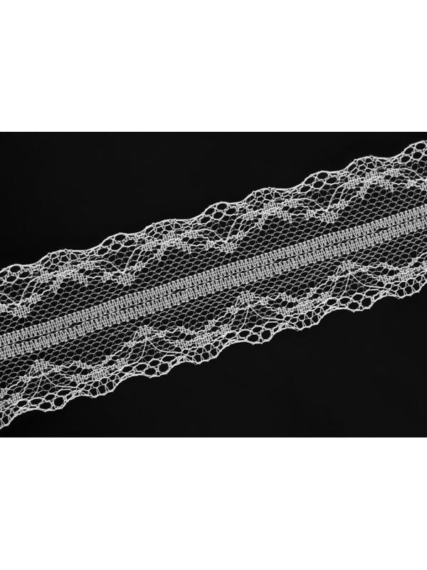 Кружево капроновое, 35 мм × 10 ± 1 м, цвет кипенно-белый
